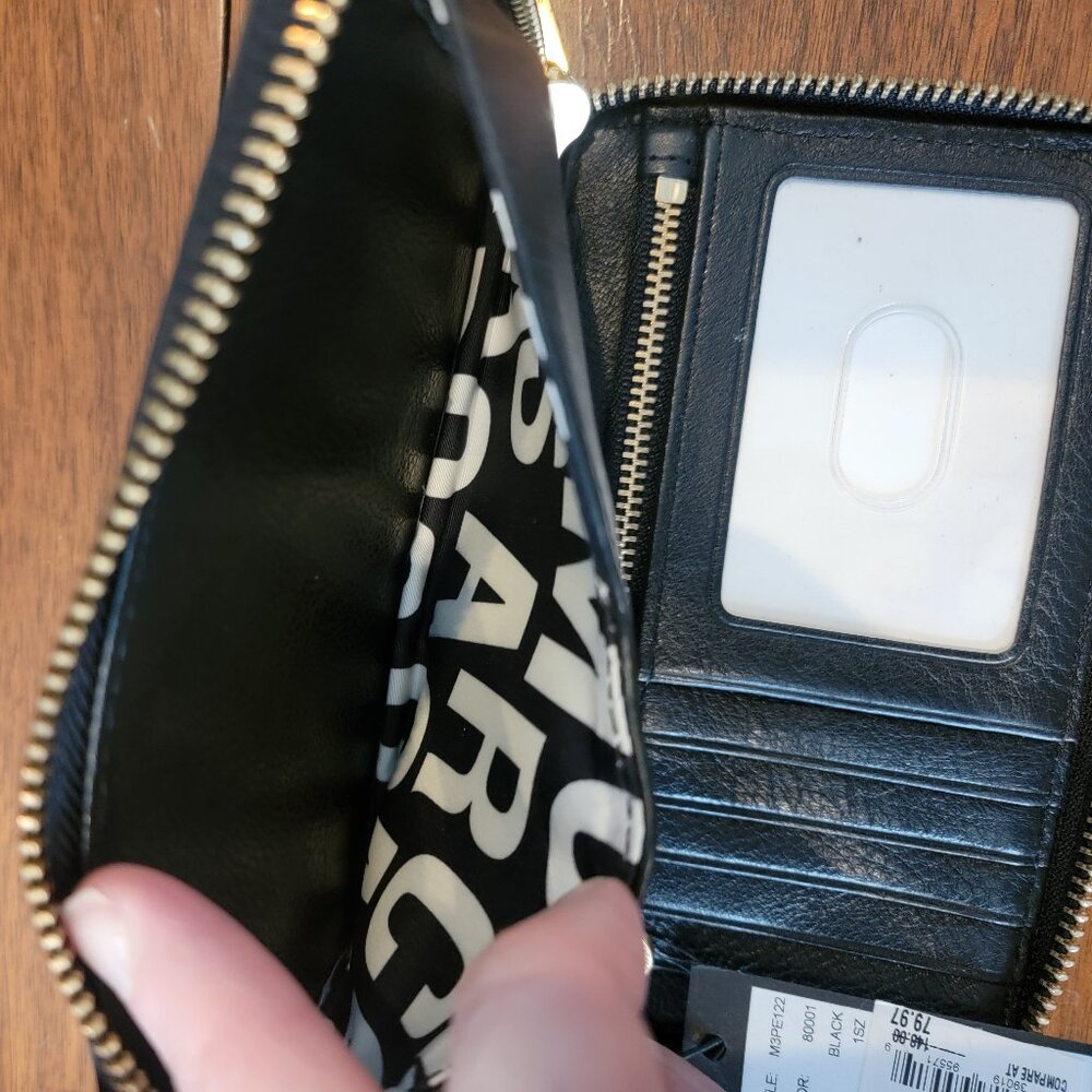 NWT Marc by Marc Jacobs Black Leather Wristlet/Wallet Flawed - Picture 6 of 14
